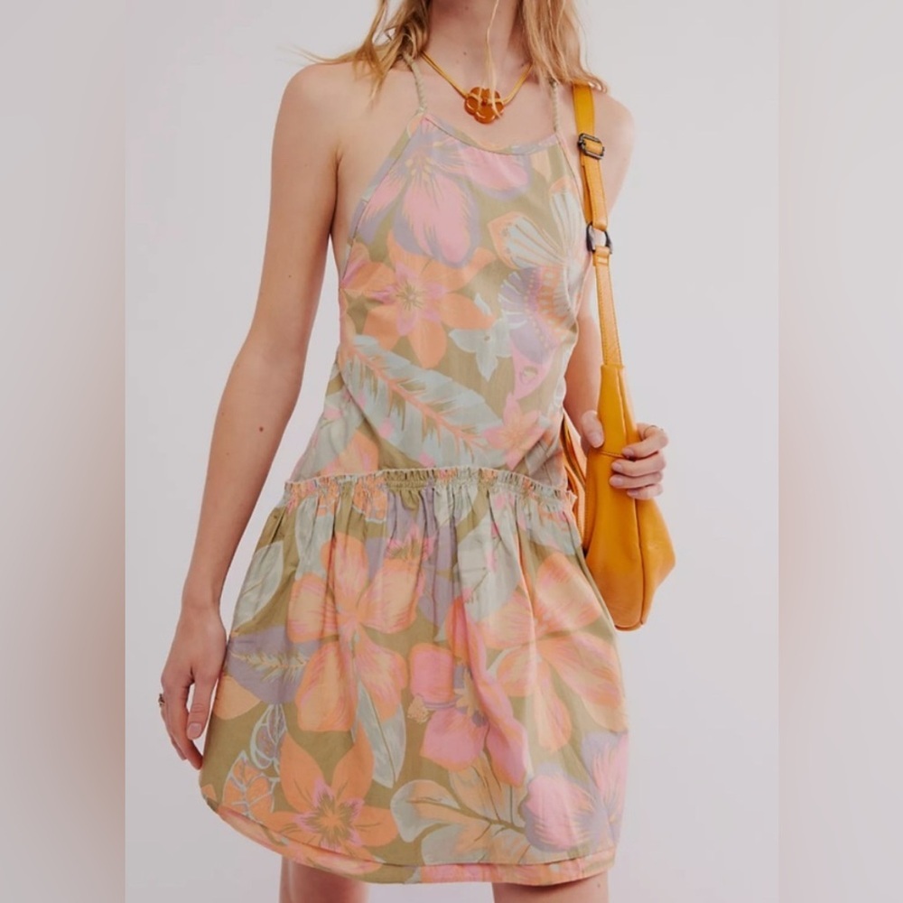 Free People | Deserted Island Summer Mini Dress in Rainforest Combo | NWT